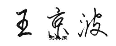 駱恆光王京波行書個性簽名怎么寫