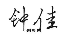 駱恆光鍾佳行書個性簽名怎么寫