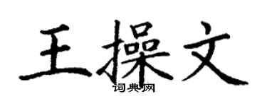 丁謙王操文楷書個性簽名怎么寫