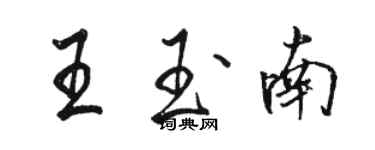 駱恆光王玉南行書個性簽名怎么寫