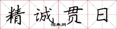 袁強精誠貫日楷書怎么寫