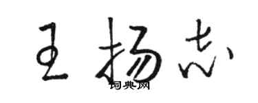 駱恆光王揚志草書個性簽名怎么寫
