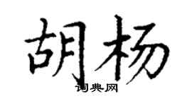 丁謙胡楊楷書個性簽名怎么寫