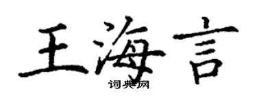 丁謙王海言楷書個性簽名怎么寫