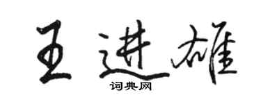 駱恆光王進雄行書個性簽名怎么寫