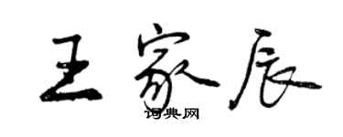 曾慶福王家辰行書個性簽名怎么寫