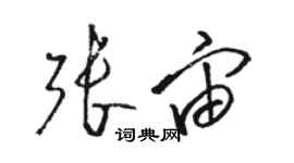 駱恆光張宙草書個性簽名怎么寫