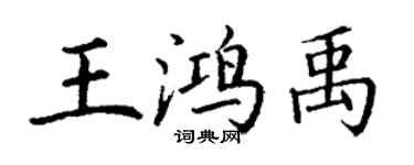 丁謙王鴻禹楷書個性簽名怎么寫
