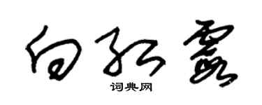 朱錫榮向紅霞草書個性簽名怎么寫