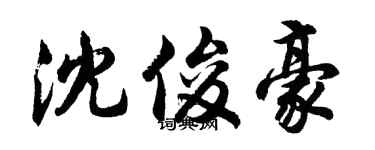 胡問遂沈俊豪行書個性簽名怎么寫