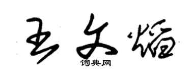 朱錫榮王文焰草書個性簽名怎么寫