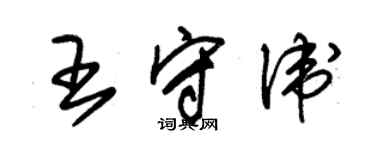 朱錫榮王守衛草書個性簽名怎么寫