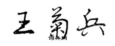 曾慶福王菊兵行書個性簽名怎么寫