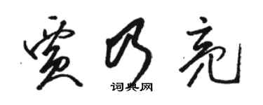 駱恆光賈乃亮草書個性簽名怎么寫