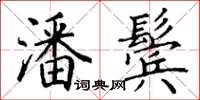 丁謙潘鬢楷書怎么寫