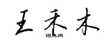 王正良王禾木行書個性簽名怎么寫