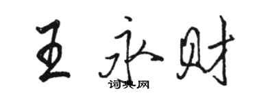 駱恆光王永財行書個性簽名怎么寫