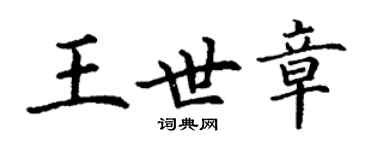 丁謙王世章楷書個性簽名怎么寫