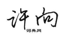 駱恆光許向行書個性簽名怎么寫