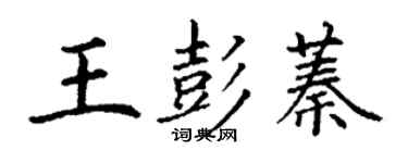 丁謙王彭蓁楷書個性簽名怎么寫