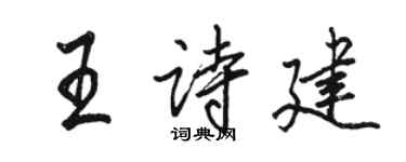 駱恆光王詩建行書個性簽名怎么寫