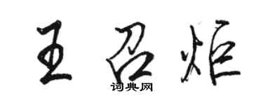 駱恆光王召炬行書個性簽名怎么寫