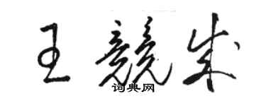 駱恆光王競成草書個性簽名怎么寫