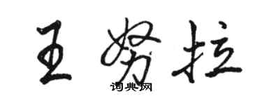 駱恆光王努拉行書個性簽名怎么寫