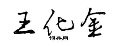 曾慶福王化金行書個性簽名怎么寫