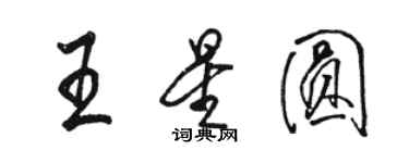 駱恆光王星圓行書個性簽名怎么寫