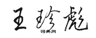 駱恆光王珍彪行書個性簽名怎么寫