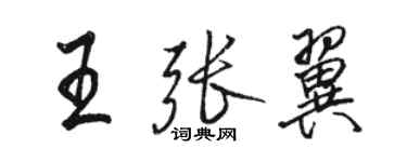 駱恆光王張翼行書個性簽名怎么寫