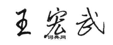 駱恆光王宏武行書個性簽名怎么寫