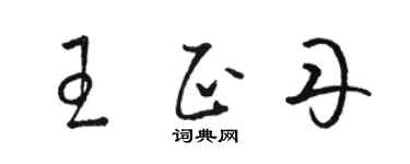 駱恆光王正丹草書個性簽名怎么寫