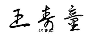 曾慶福王壽童草書個性簽名怎么寫