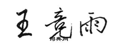 駱恆光王競雨行書個性簽名怎么寫