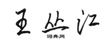 駱恆光王叢江行書個性簽名怎么寫