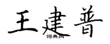 丁謙王建普楷書個性簽名怎么寫
