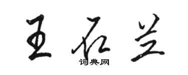 駱恆光王石蘭行書個性簽名怎么寫