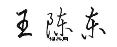 駱恆光王陳東行書個性簽名怎么寫