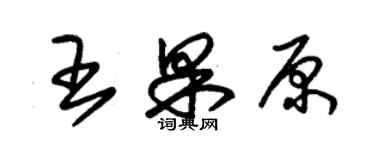 朱錫榮王果原草書個性簽名怎么寫