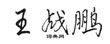 駱恆光王戰鵬行書個性簽名怎么寫