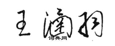 駱恆光王涵羽草書個性簽名怎么寫