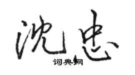 駱恆光沈忠行書個性簽名怎么寫