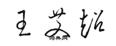 駱恆光王艾超草書個性簽名怎么寫