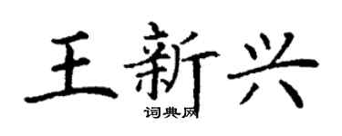 丁謙王新興楷書個性簽名怎么寫