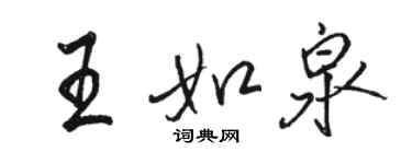 駱恆光王如泉行書個性簽名怎么寫