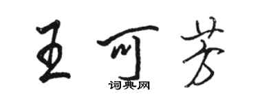 駱恆光王可芳行書個性簽名怎么寫