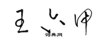 駱恆光王六甲草書個性簽名怎么寫