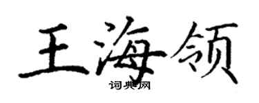 丁謙王海領楷書個性簽名怎么寫